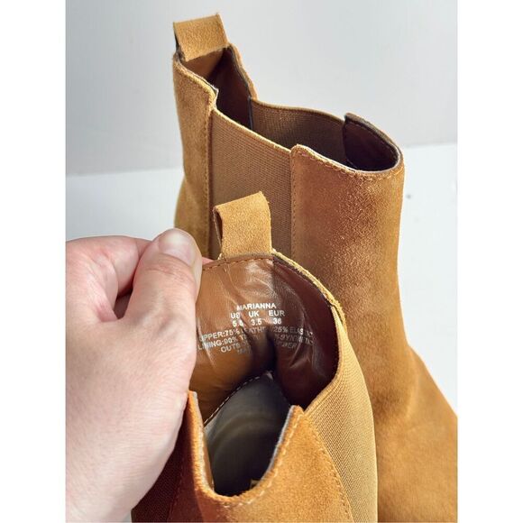 Lauren Ralph Lauren Boots Size 5.5 Women Brown Suede Water Resistant Chelsea - Picture 8 of 10